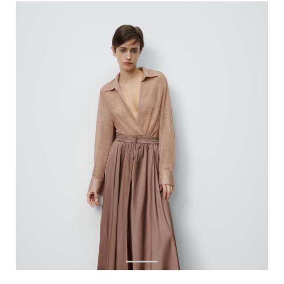 Zara Dresses & Skirts - 🎊Host Pick🎊 ZARA Wrinkled Satin Effect Skirt